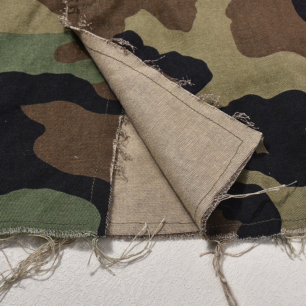 Camouflage Button Pocket Street Casual Skirt