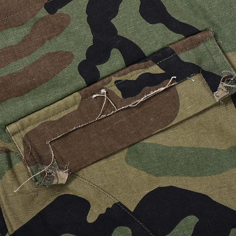 Camouflage Button Pocket Street Casual Skirt