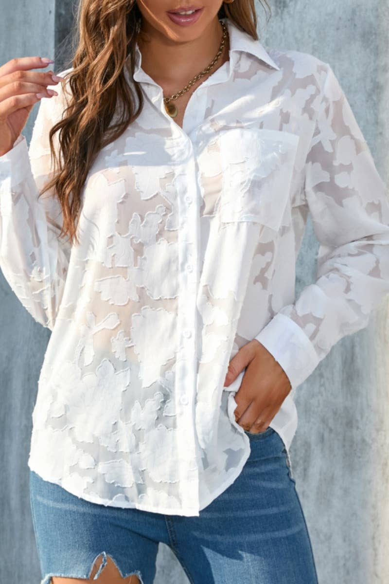 CWTSTL2123_SEXY CASUAL SEE-THROUGH LONG SLEEVE SHIRT TOP