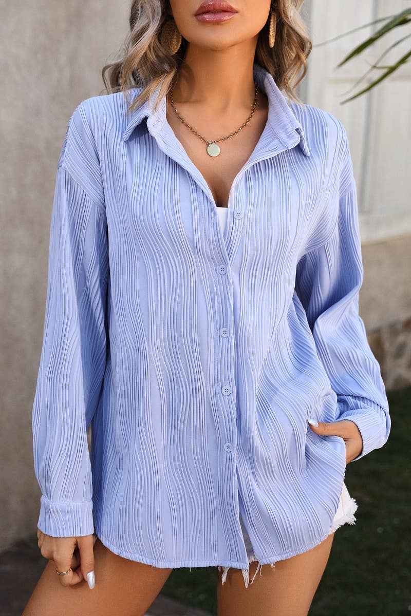 CWTSTL2190_STYLISH WAVY TEXTURED LONG SLEEVE SHIRT TOP