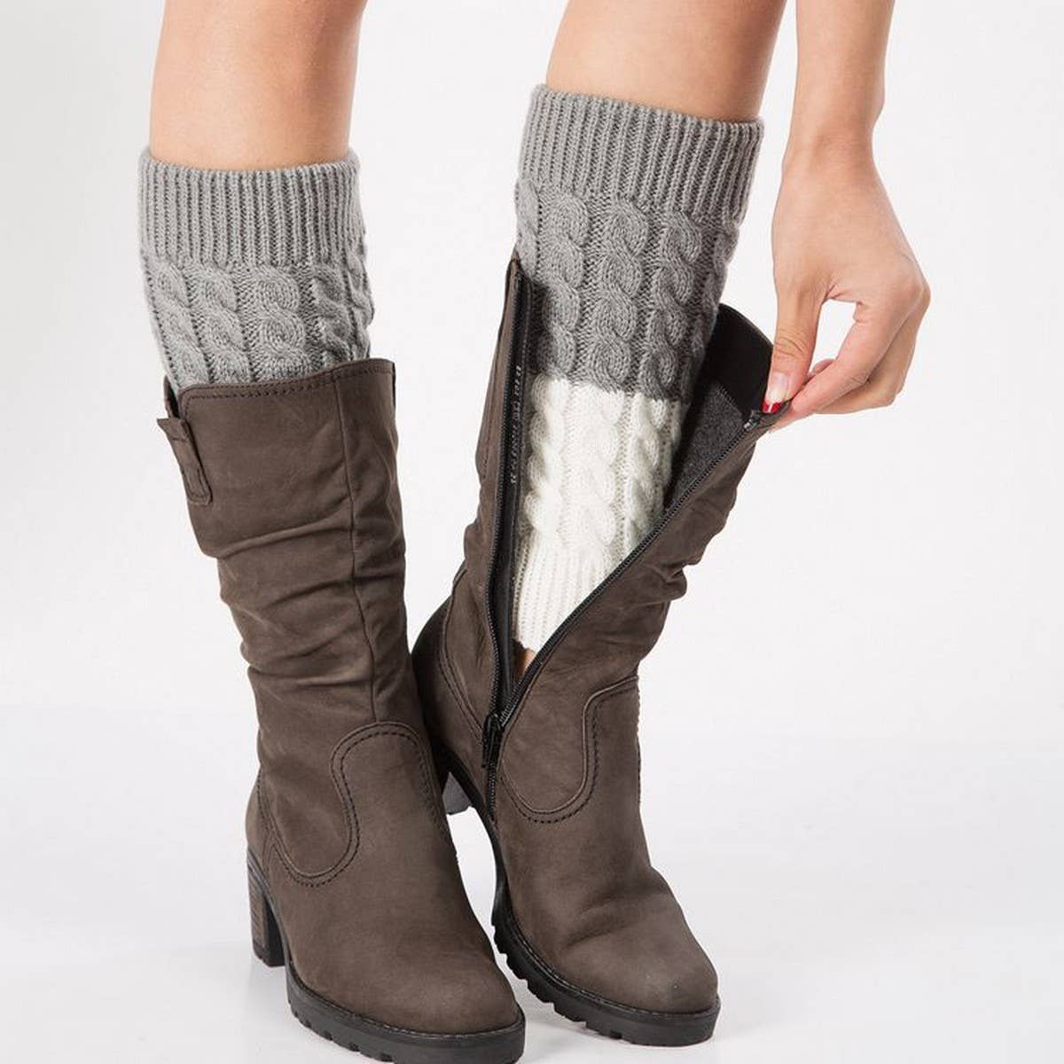 DOUBLE CONTRAST COLOR TWO-COLOR FOOT WARMER SOCKS