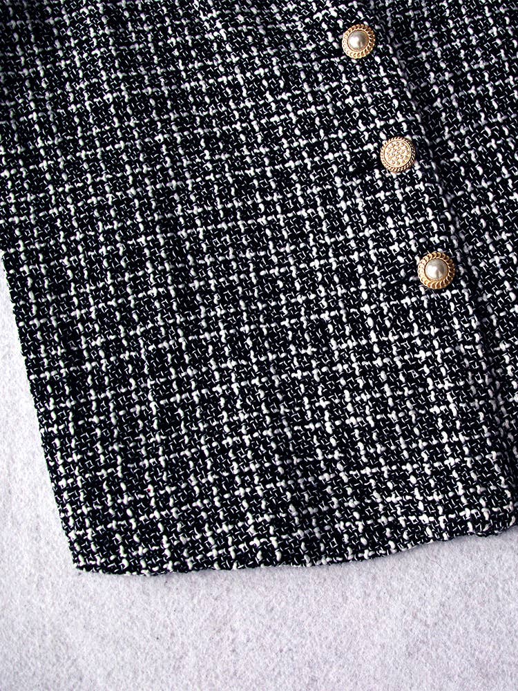 CASUAL KNITTED WOOLEN PEARL BUTTON CARDIGAN