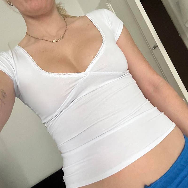 Casual style simple basic solid color T-shirt