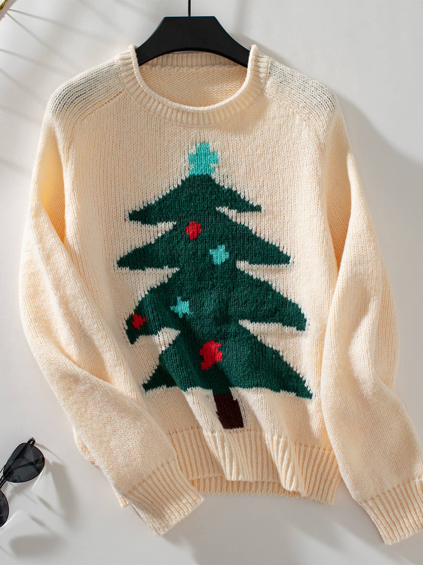 CHRISTMAS TREE CREW-NECK LONG-SLEEVED PULLOVER