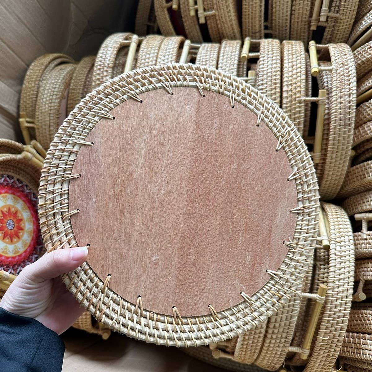 RATTAN WOVEN STORAGE BASKET TRAY THREE-PIECE SET_CWMM4535