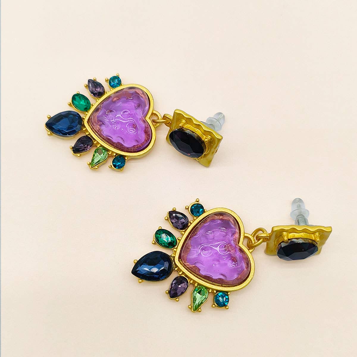 RETRO CLASSIC GLASS EARRINGS_CWAJE1107