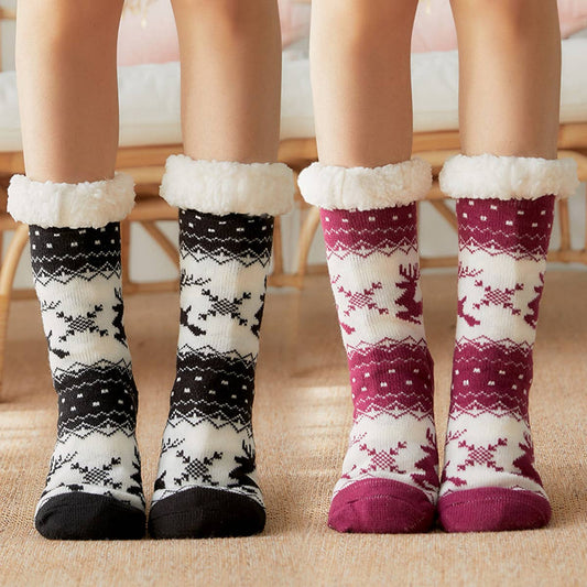 CHRISTMAS DEER PLUSH INDOOR SLIPPERS