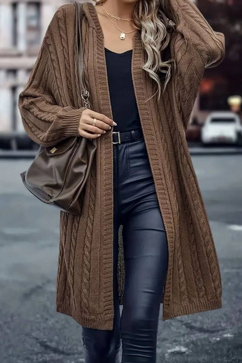 Casual cardigan sweater with long sleeves