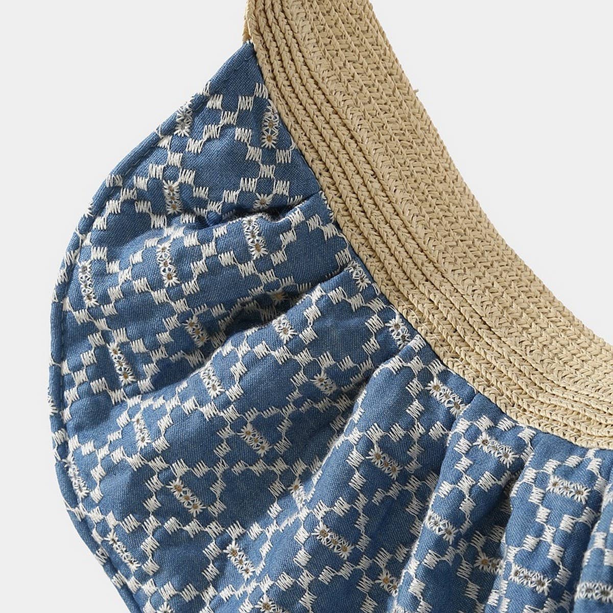 Summer Straw Reversible Visor Hat-Wide Brim Cap_CWAH3298