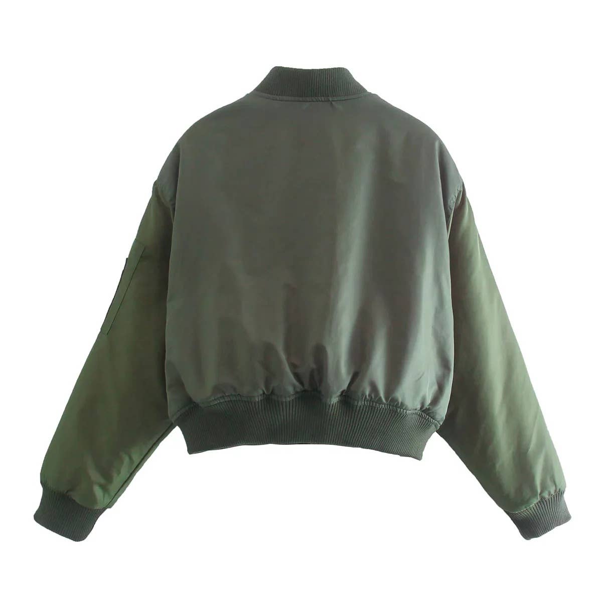 Flight jacket-style short cotton-padded jacket