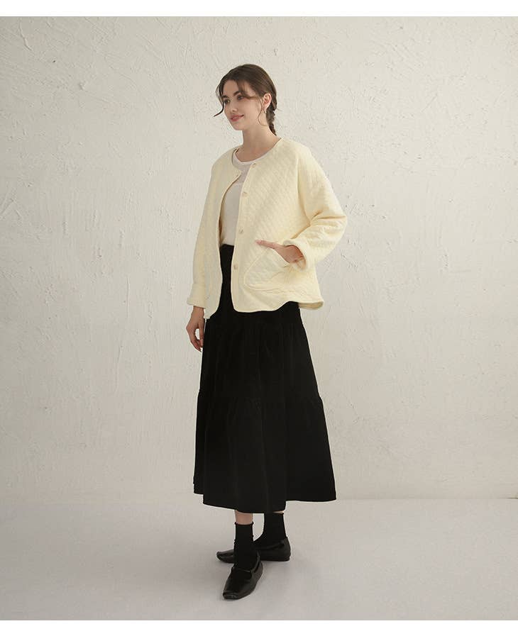 Diamond-shaped double-sided cotton jacket