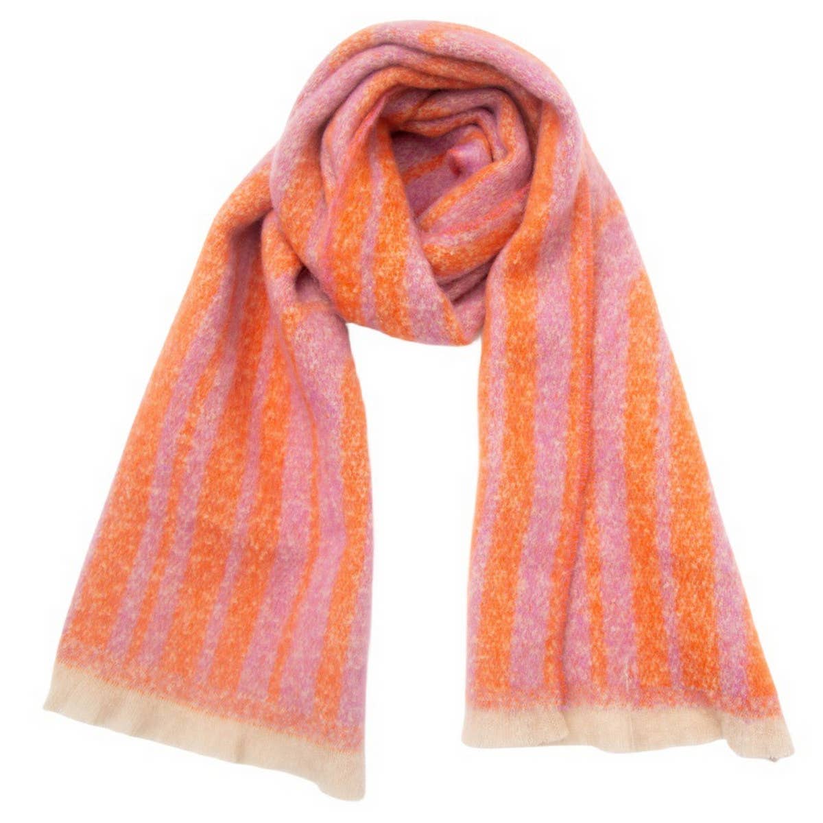 Geometric Loop Yarn Winter Scarf with  Shawl Wrap