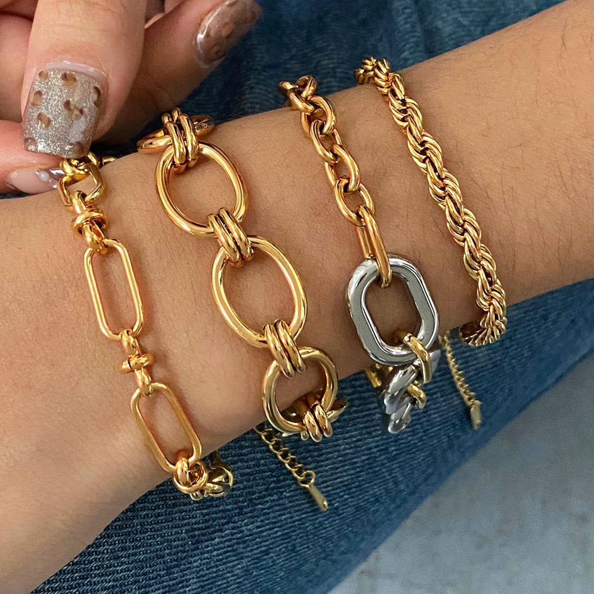 Titanium Steel Cuban Link Chain Bracelet