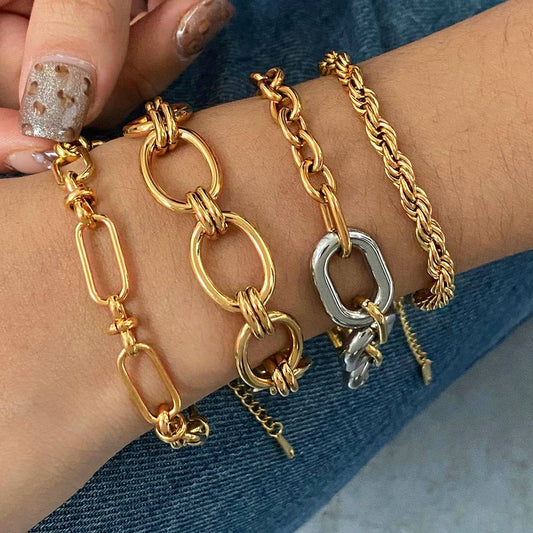 Titanium Steel Cuban Link Chain Bracelet