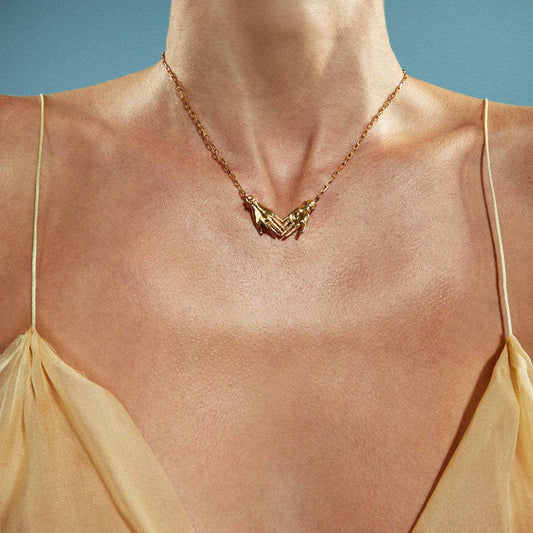 Fashion Palm Devil Eye Clavicle Necklace_CWMM5508