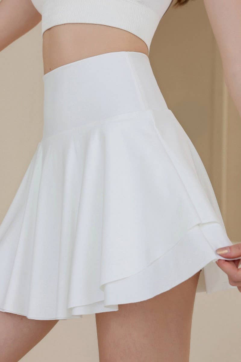 CWBSS0173_HIGH WAISTED ANTI SLIP YOGA SHORT SKIRT