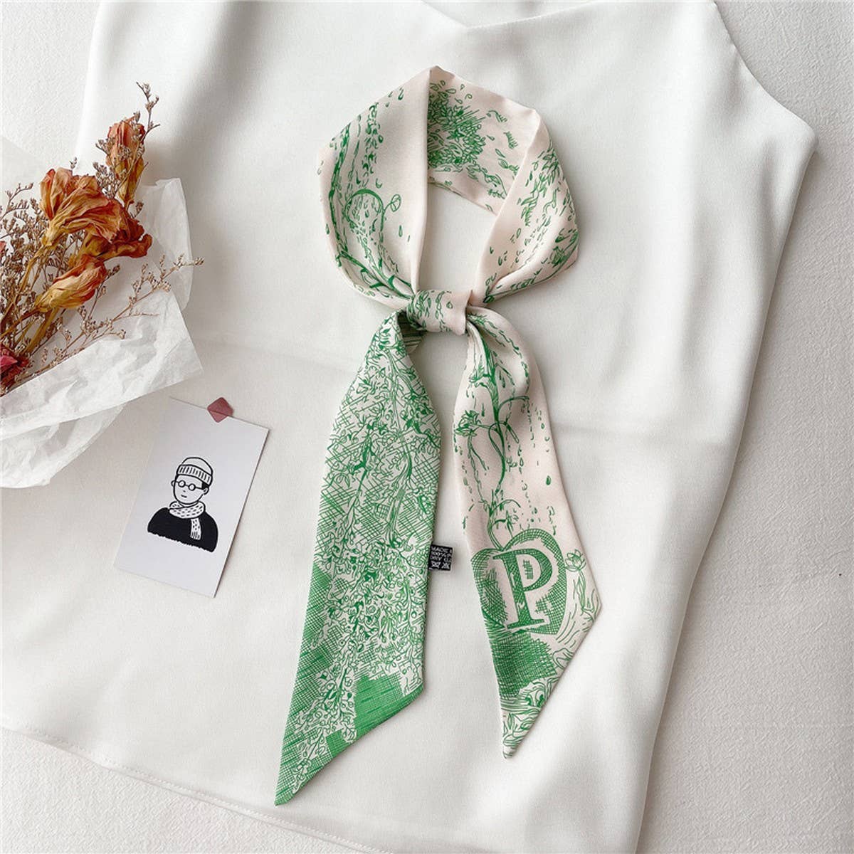 LETTER CREATIVE DOUBLE-LAYER HAIRBAND HEAD SCARF