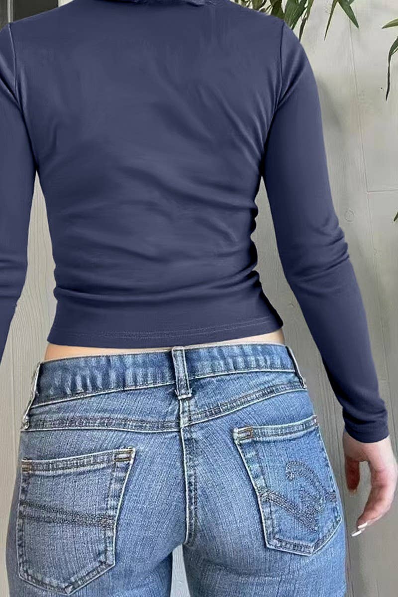 CWTBLL01053_SOLID COLOR BUTTON LONG-SLEEVED T-SHIRT