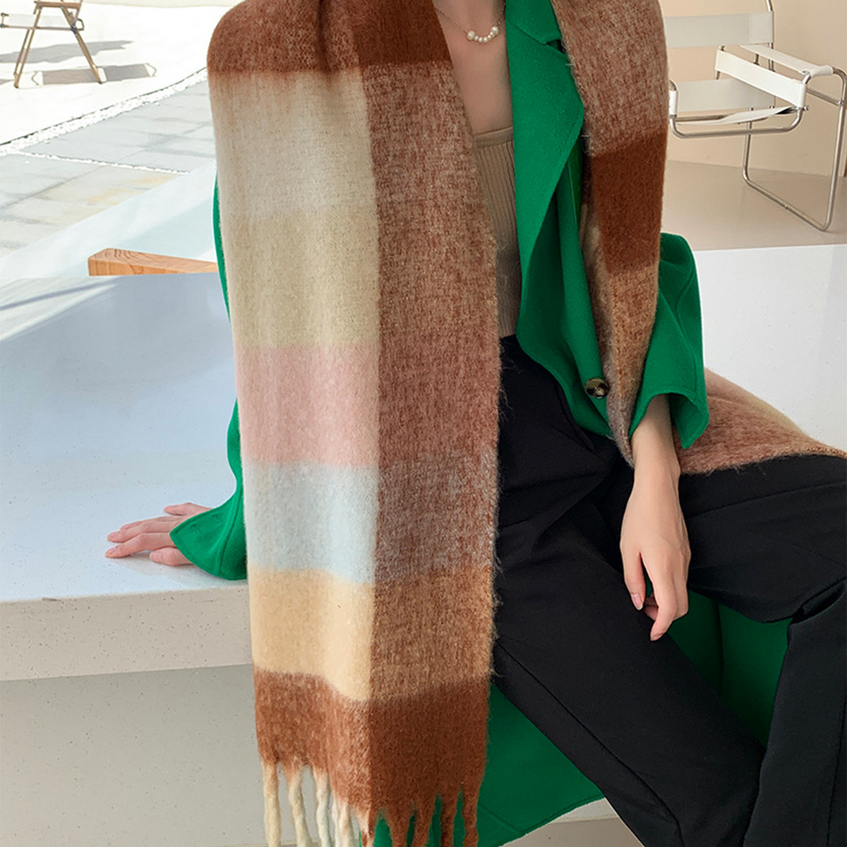 Plush AC Scarf ??Thick Soft Winter Wrap_CWASC2701