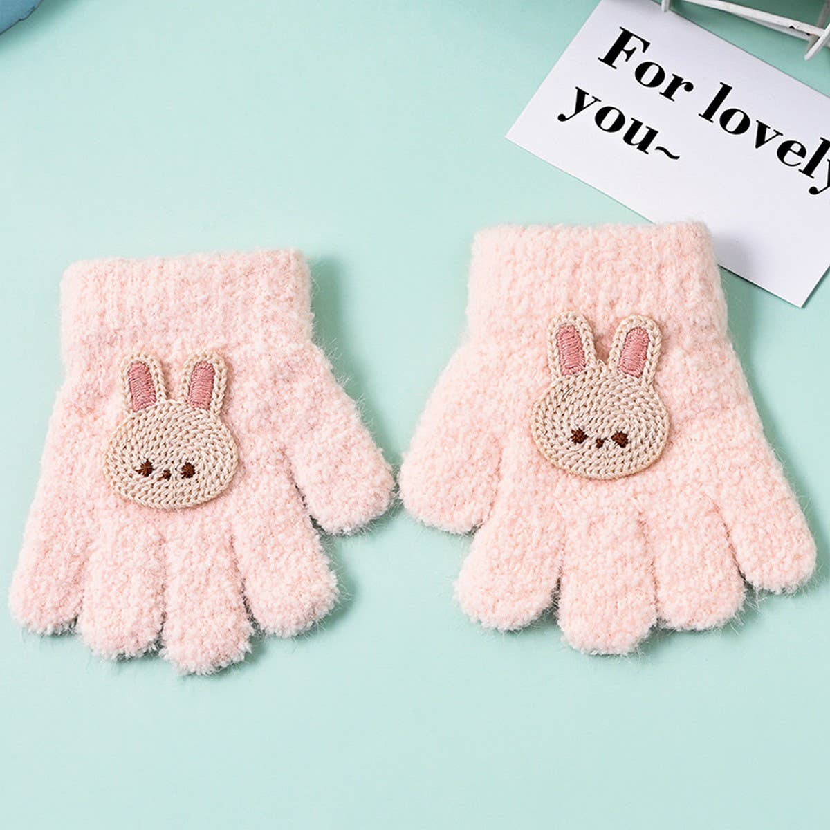 CWAG0278_FLOWER BEAR RABBIT CHILDREN'S FIVE-FINGER GLOVES