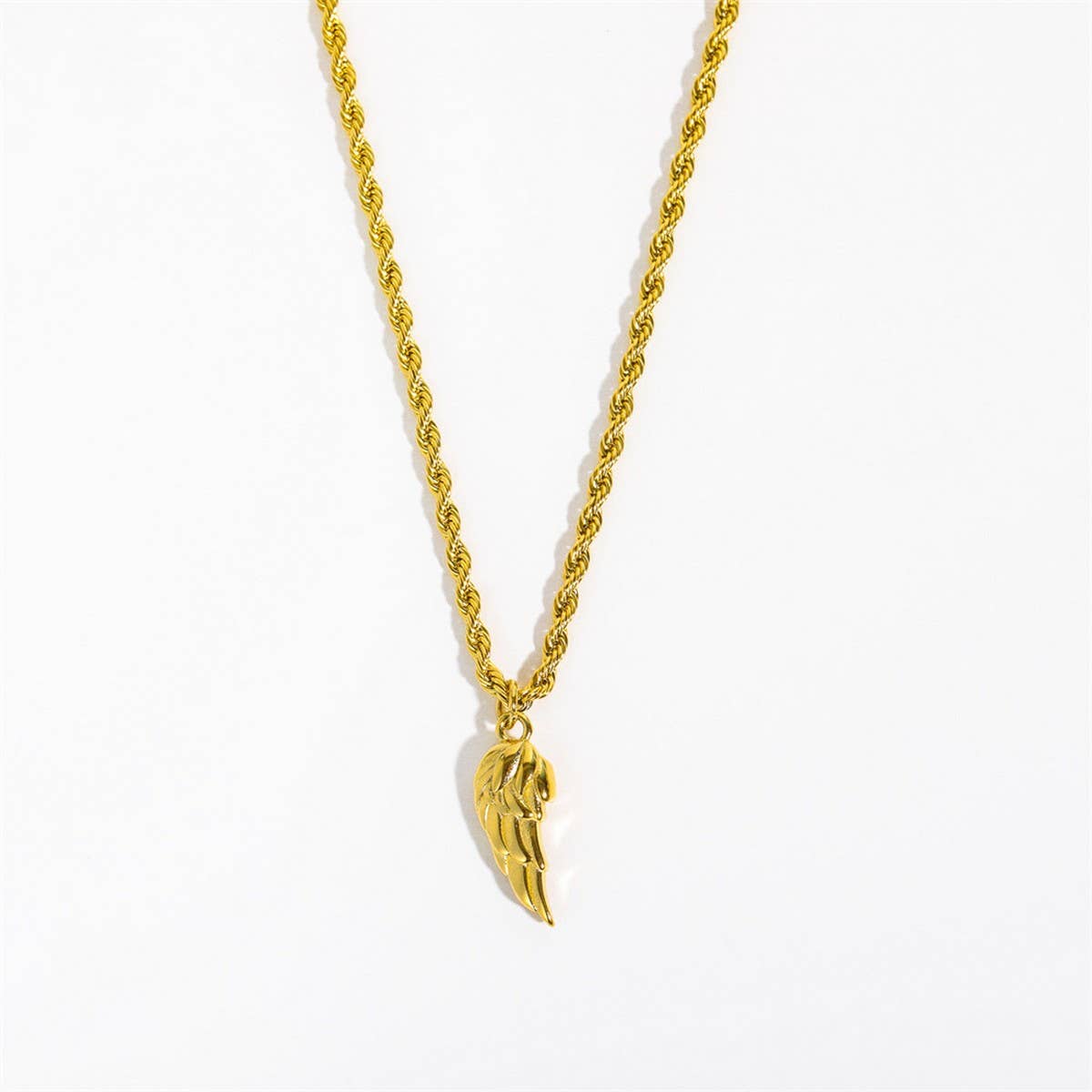 Stainless Steel Men's Wing Pendant Necklace_CWMM5558