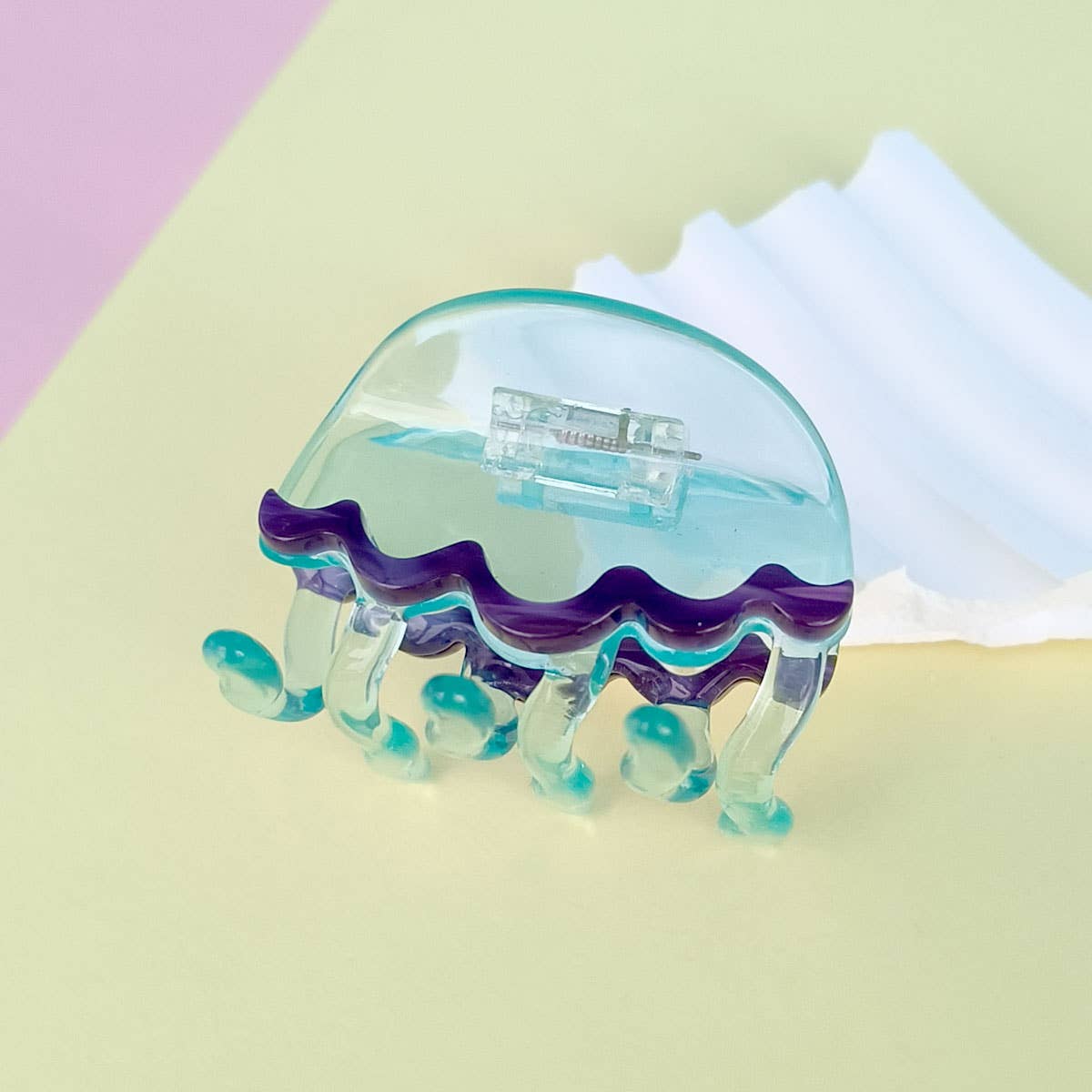 OCEAN BEACH FISH SEASHELL ACRYLIC HAIR CLAW CLIPS _CWAHA0552