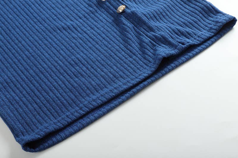 Button-up color-blocking figure-hugging dress