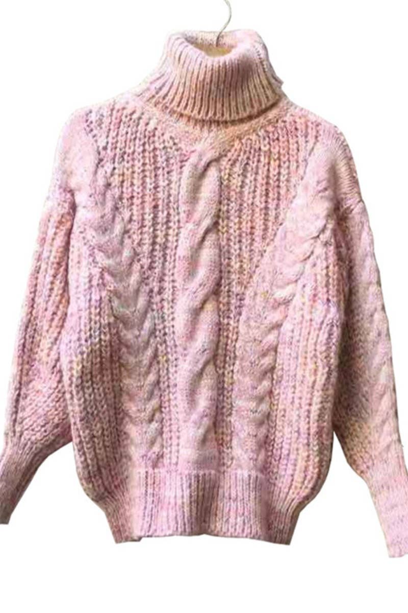 CWOSWL6651_WINTER KNIT TURTLENECK LONG-SLEEVED SWEATER
