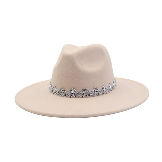 Men & Women Wool Blend Fedora Hat Heart Top_CWAH04386