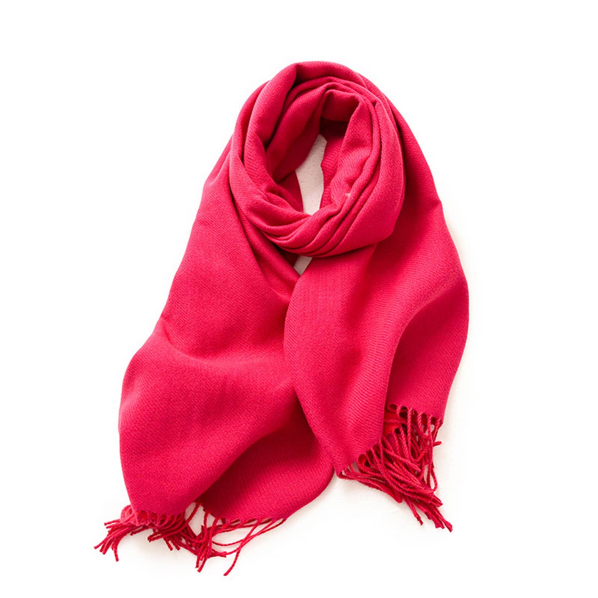 Fashion Scarf - Soft Faux Cashmere with Tassels_CWASC0174