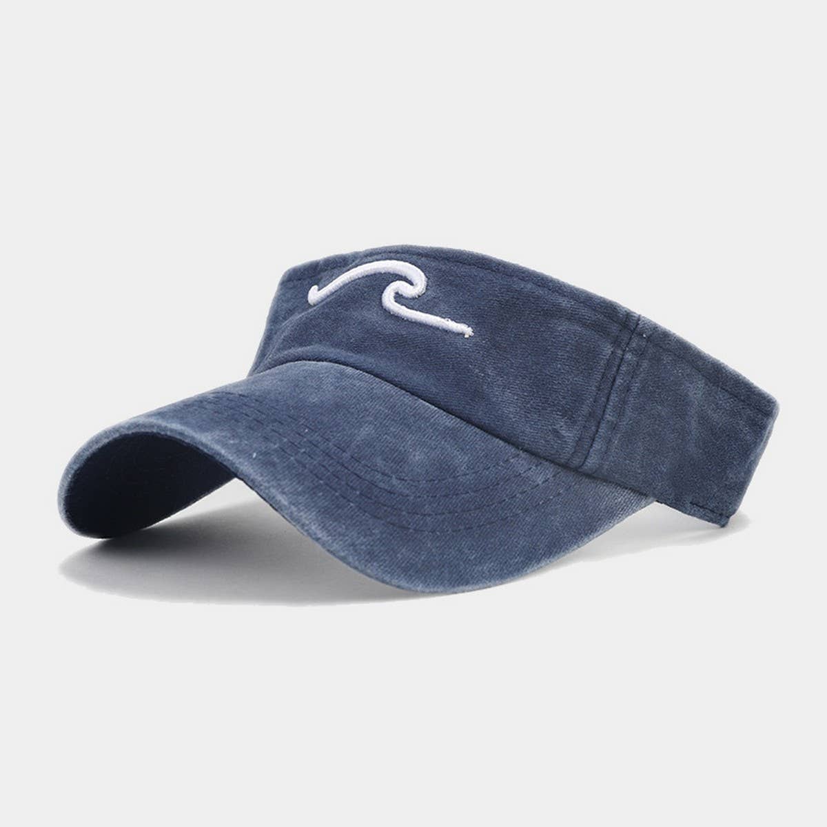 3D Wave Embroidered Visor Hat -Unisex Sunshade Cap_CWAH3299