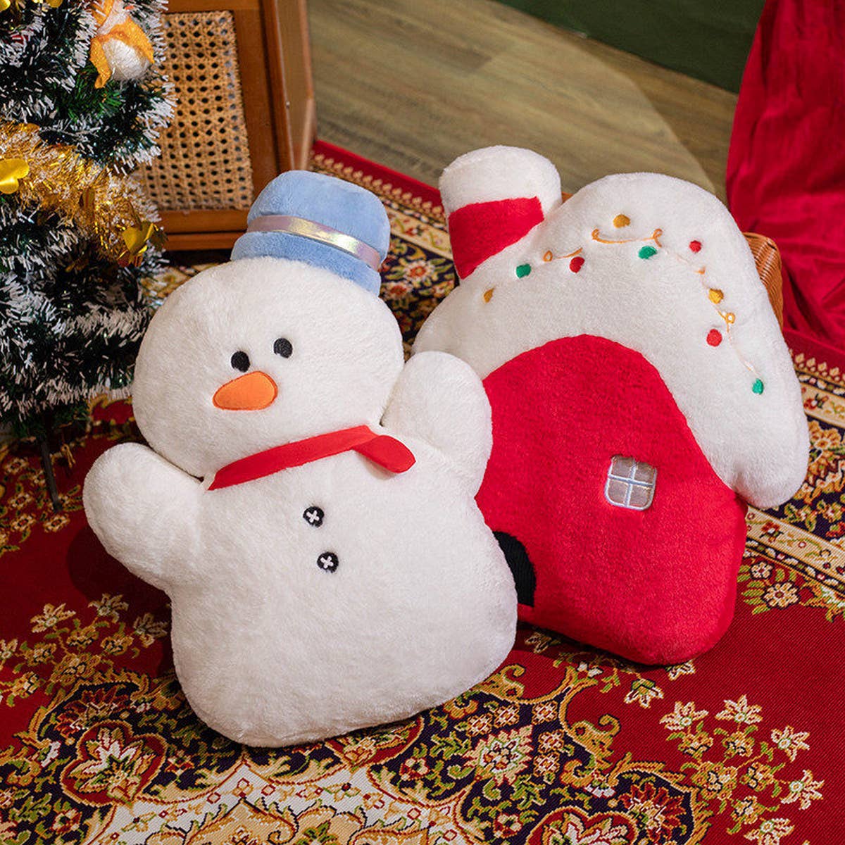 NEW CHRISTMAS SNOWMAN ELK PILLOW