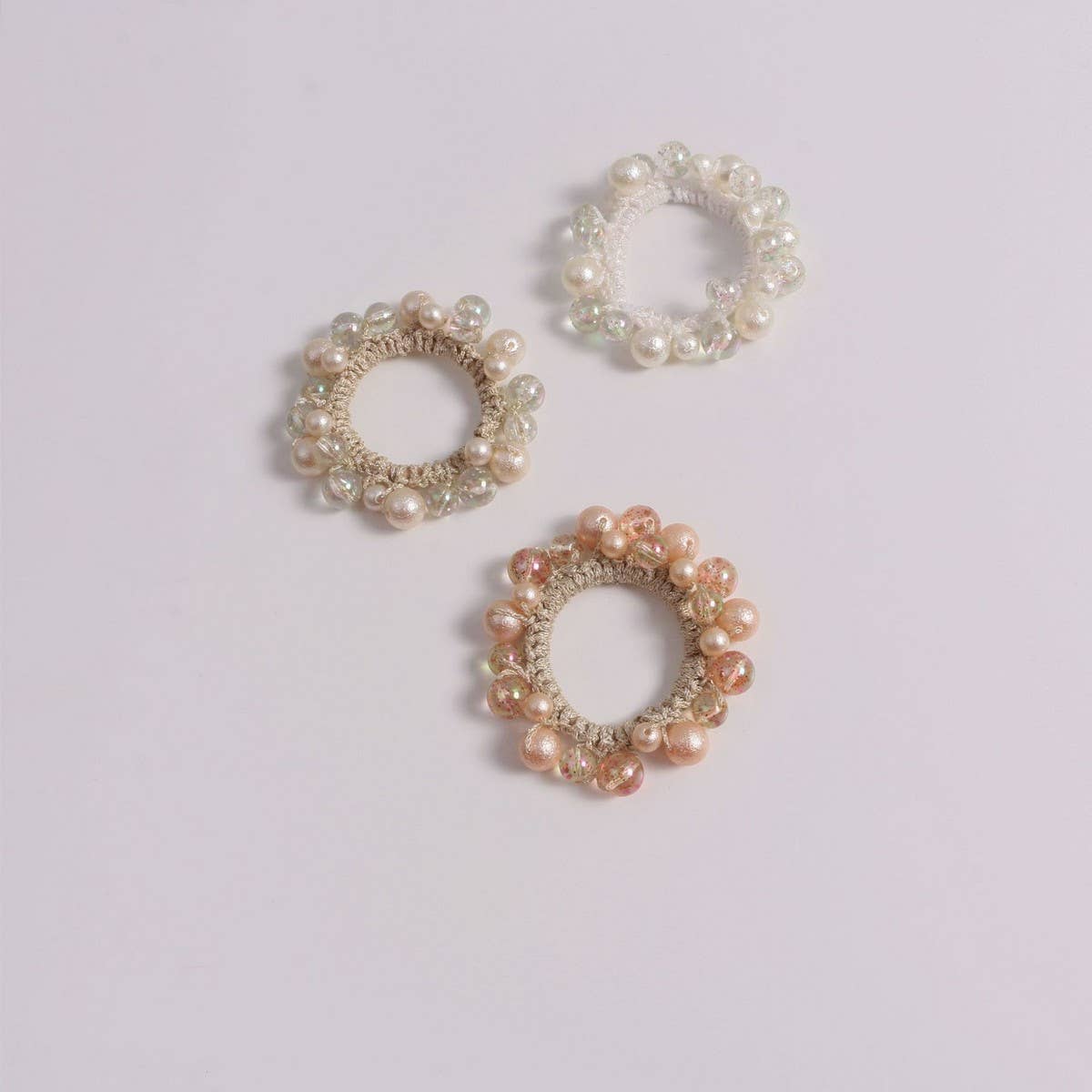 Sweet Cute Wrinkled Pearl Hair Tie Simple New Band