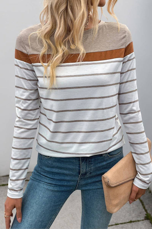 CWTBLL4033_VINTAGE CASUAL STRIPED LONG SLEEVE TEE