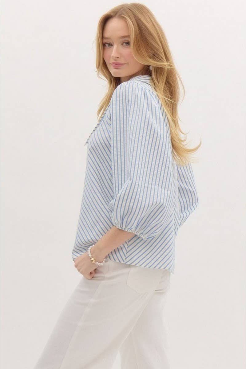 CWTBLS1812_SUMMER LADIES LAPEL SWEET BABYDOLL SHIRT