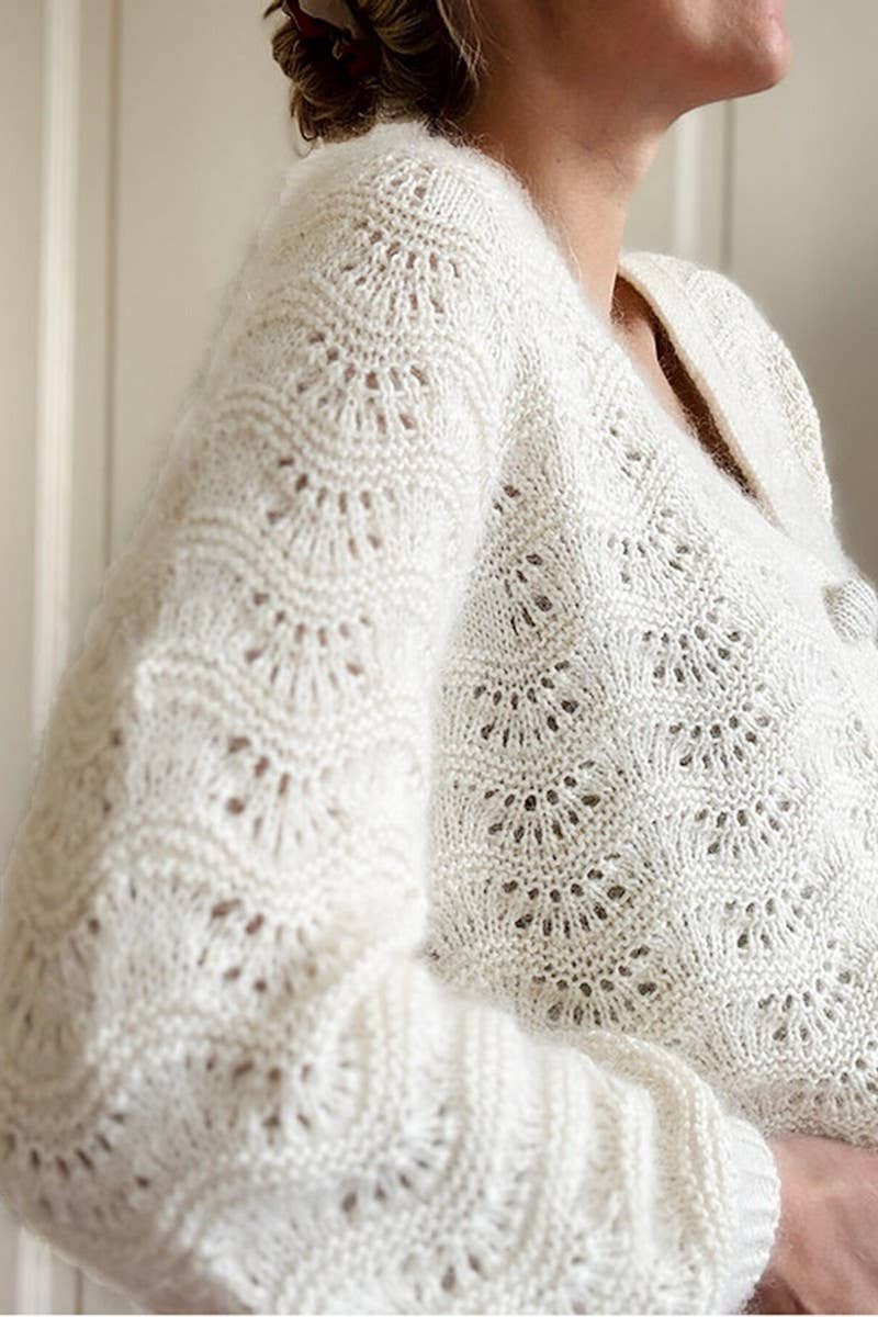 CWOCAL00730_SEXY MESH CUTOUT CROPPED V NECK KNIT SWEATER