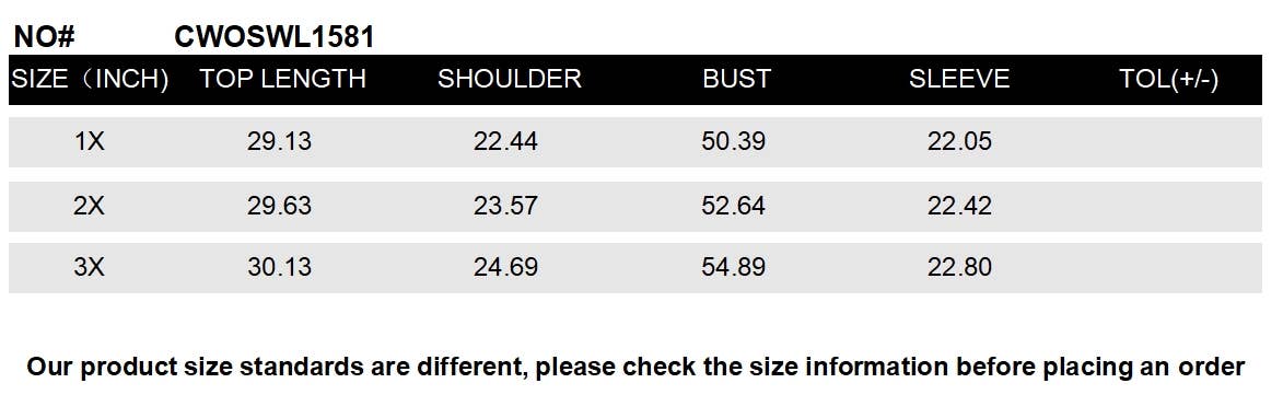 CWOSWL1581_PLUS Size Open Front Long Sleeve Cardigan Top