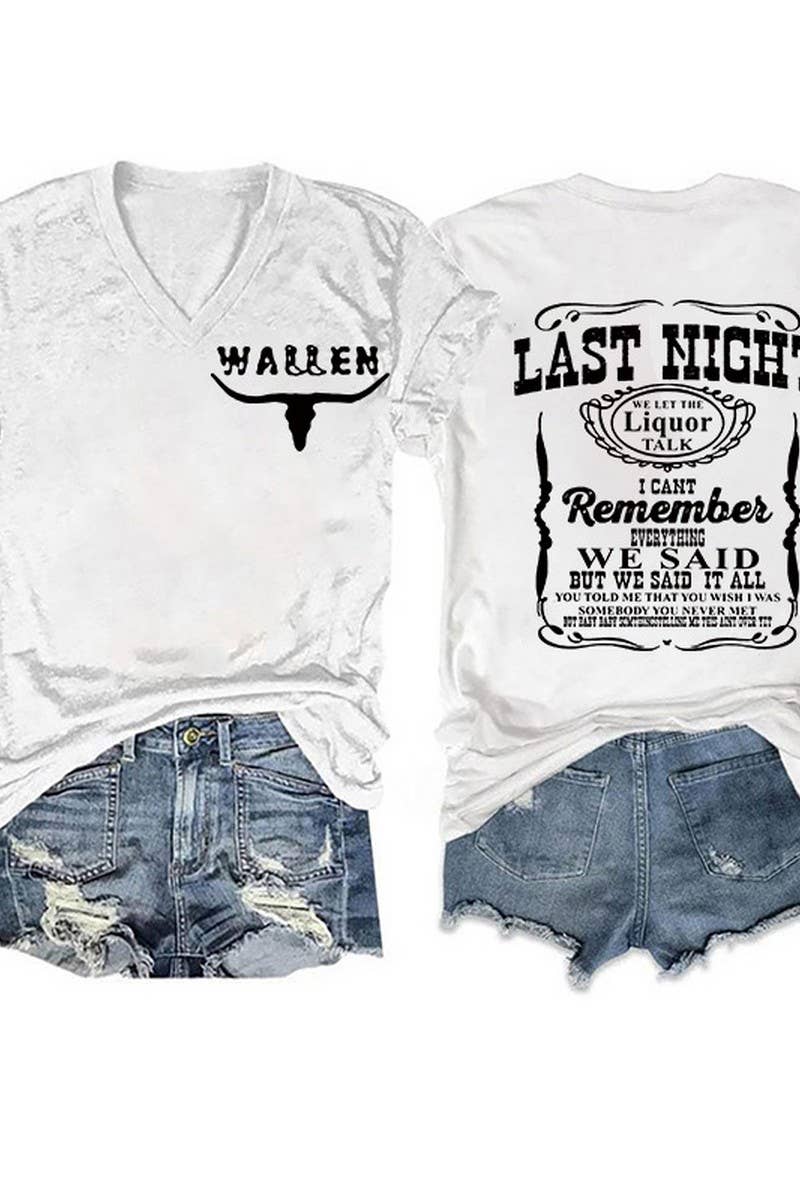 CWTTS1060_DOUBLE SIDED PRINTED V NECK SHORT SLEEVED T SHIRT