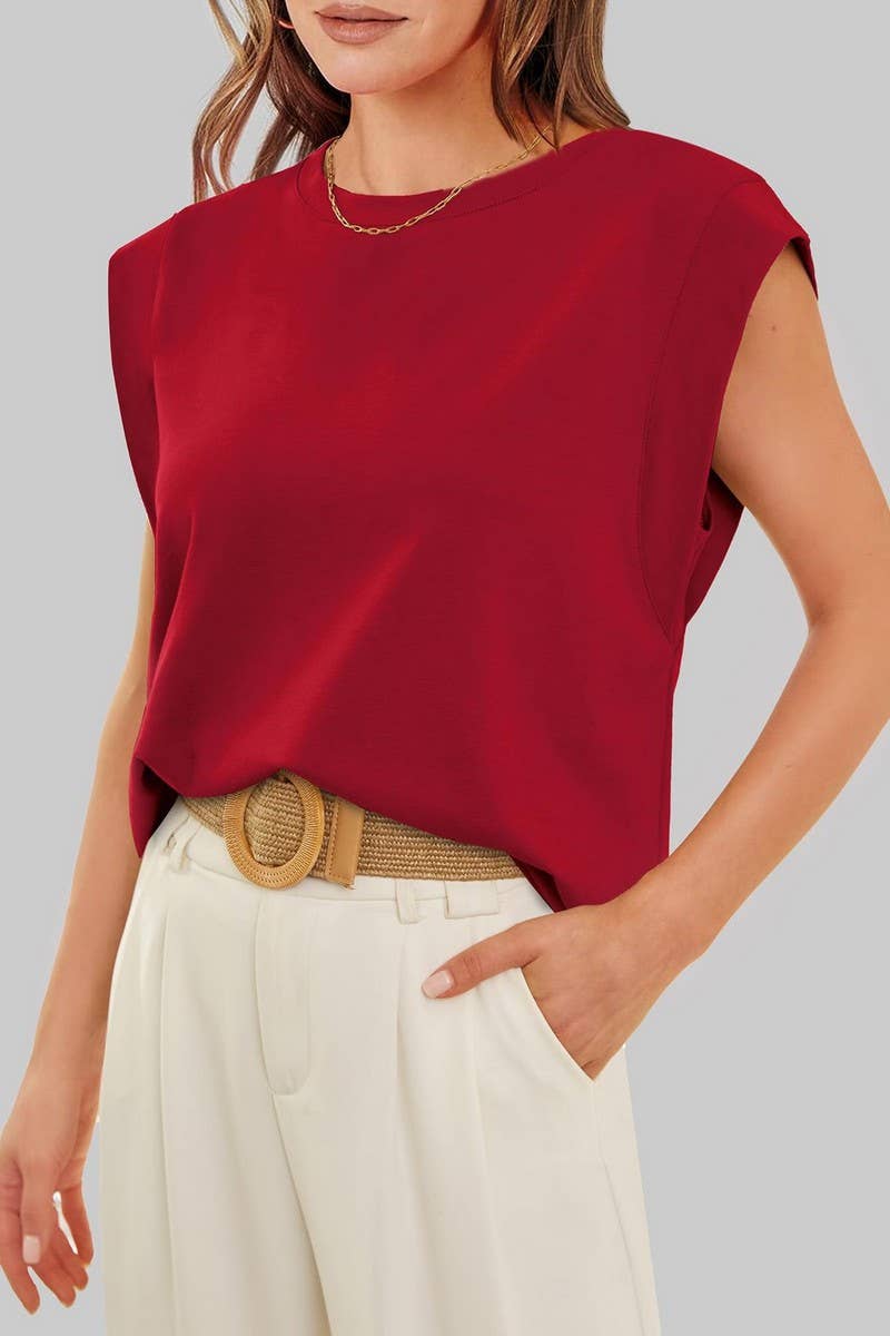 CWTTSL0240_Round Neck Sleeveless Knit Top