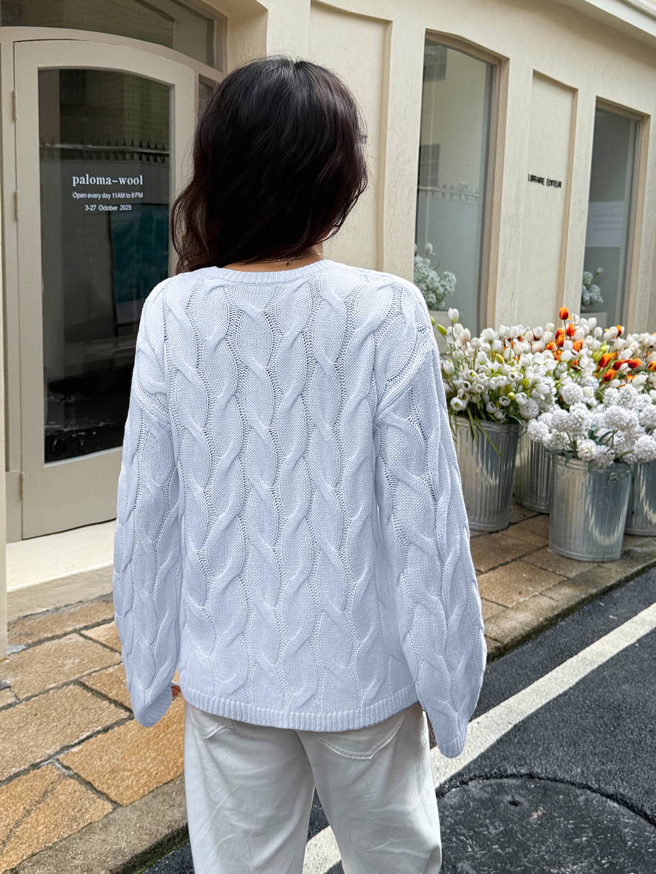 Casual and simple long-sleeved solid-color Sweater