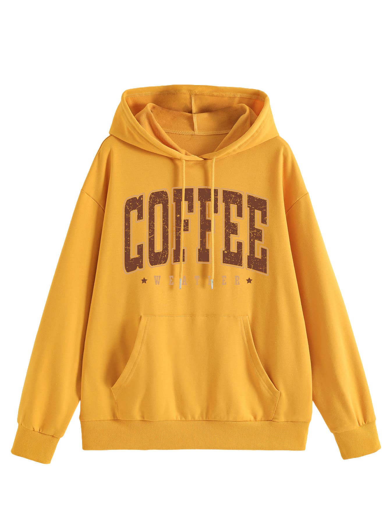 Coffee weather star print hooded sweatshirt