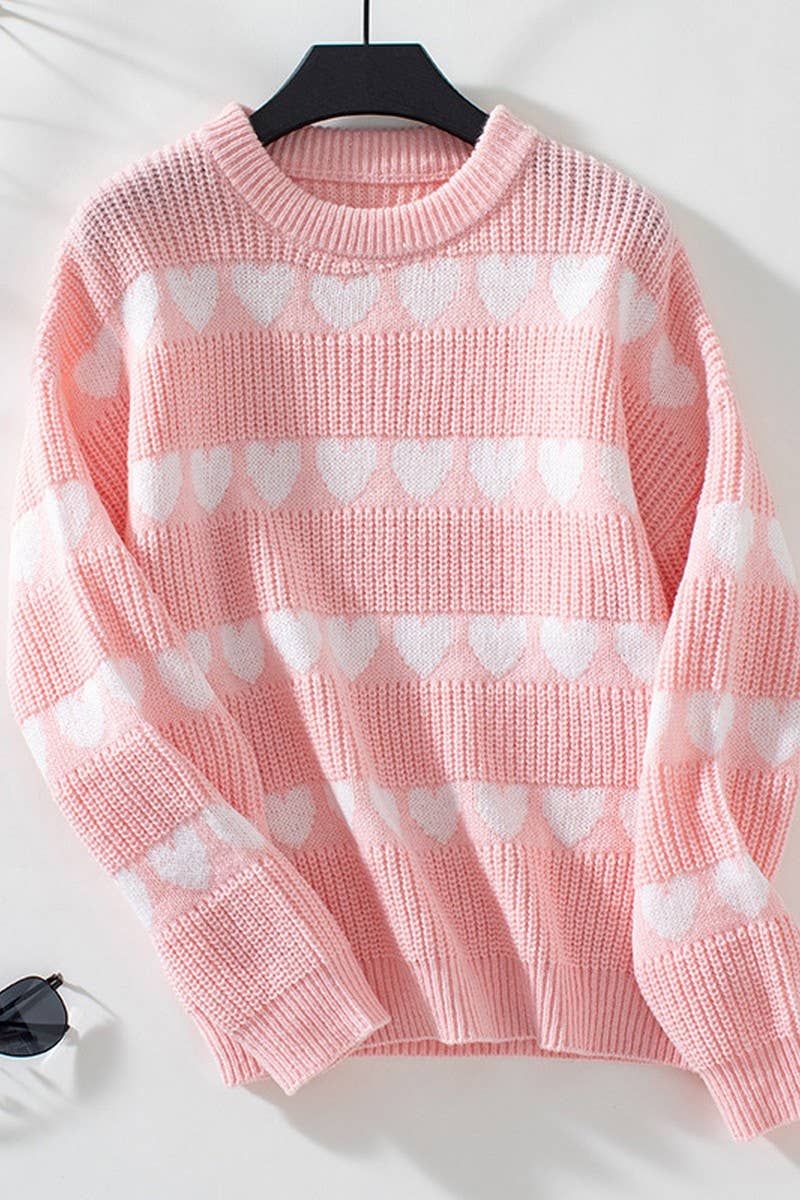 CWOSWL2830_CASUAL HEART PULLOVER KNITTED SWEATER