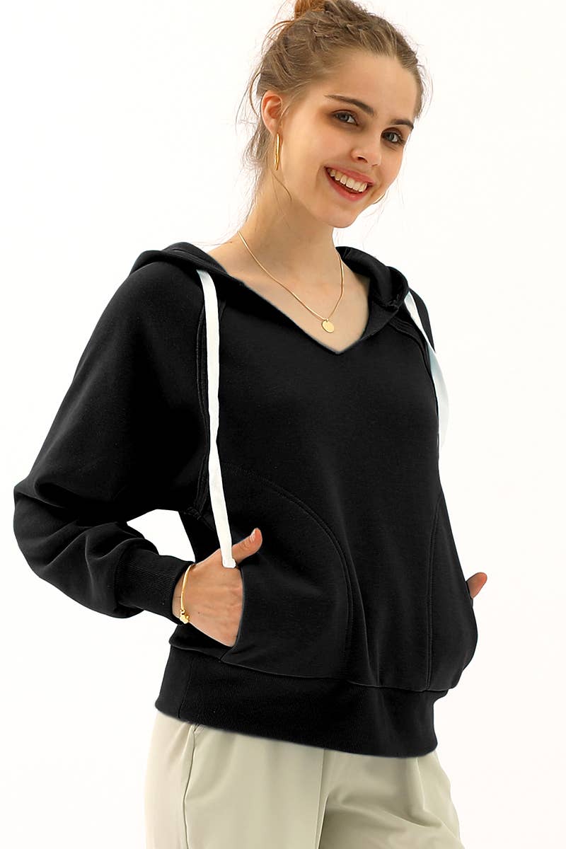CWOHOL411-P_PLUS SIZE HOODIE SWEATSHIRT WITH FRONT POCKETS
