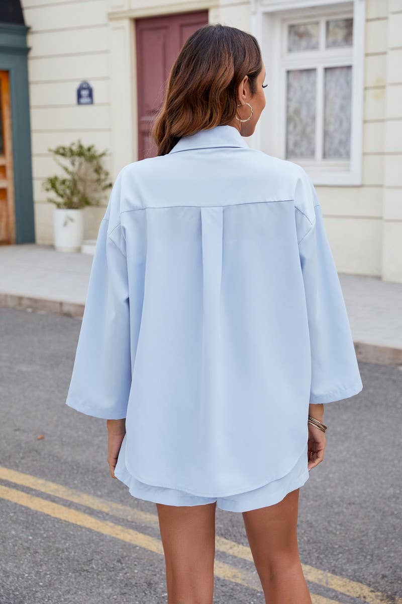 CWSTB2081_SOLID BUTTON TOP AND CROPPED PANTS LOUNGE SET