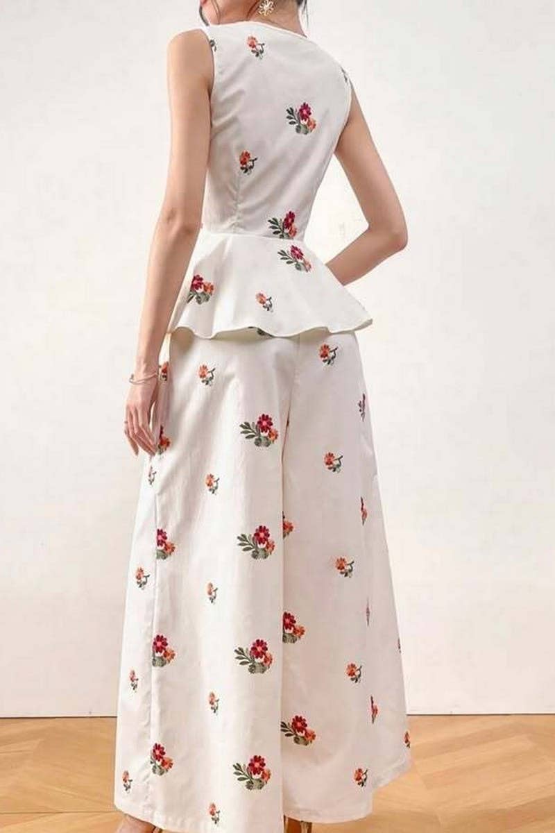 CWSTB00362_V-NECK PRINTED VEST AND TROUSERS TWO-PIECE SUIT