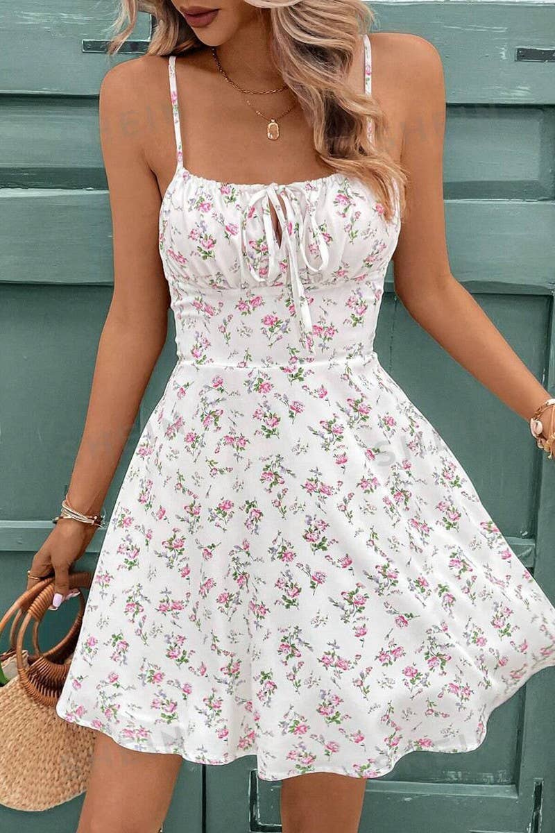 CWDHL0982_SUMMER FRENCH FLORAL PRINT SWEET DRESS