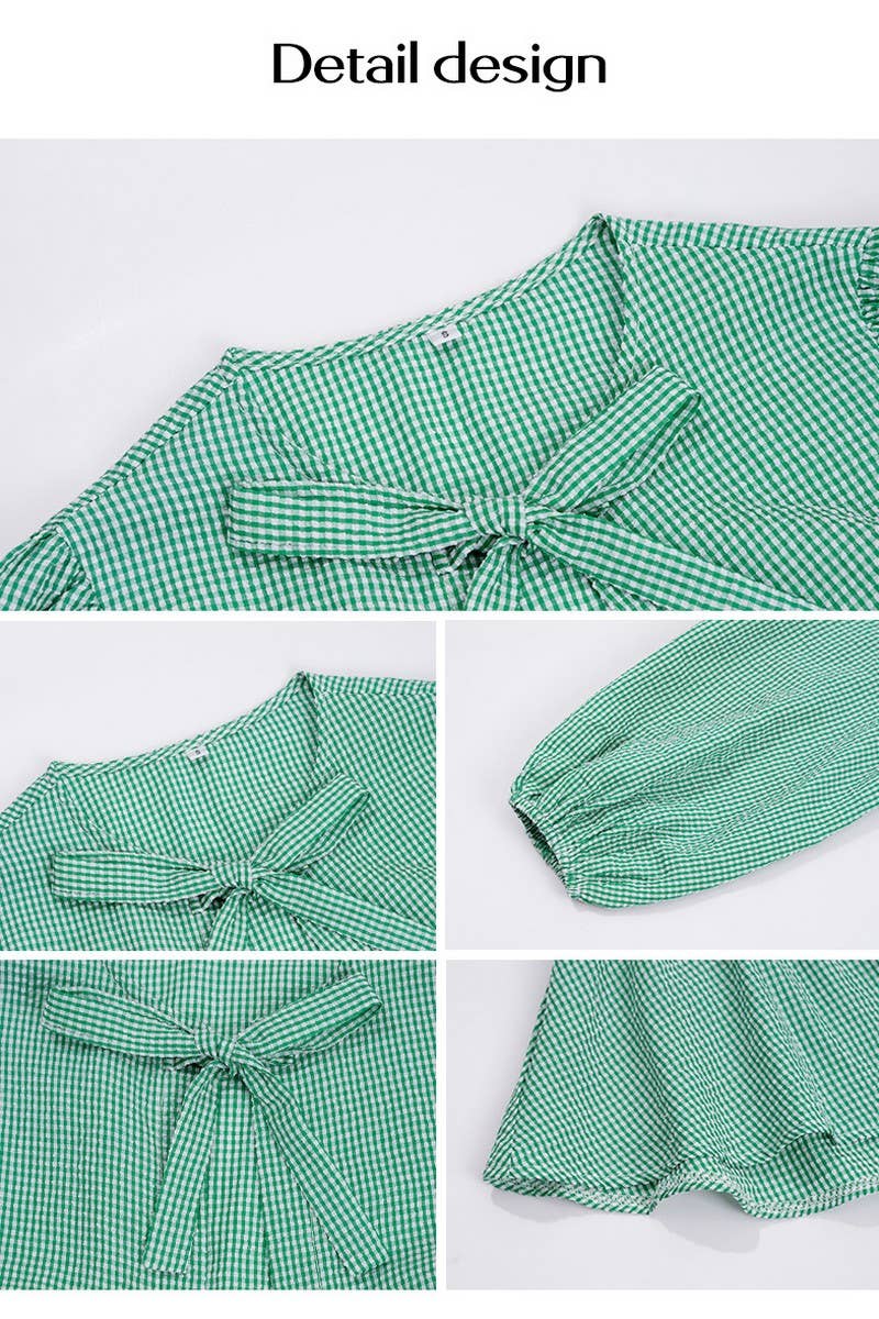 CWTSTL1419_PUFF SLEEVES ROUND NECK LOOSE LONG SLEEVES