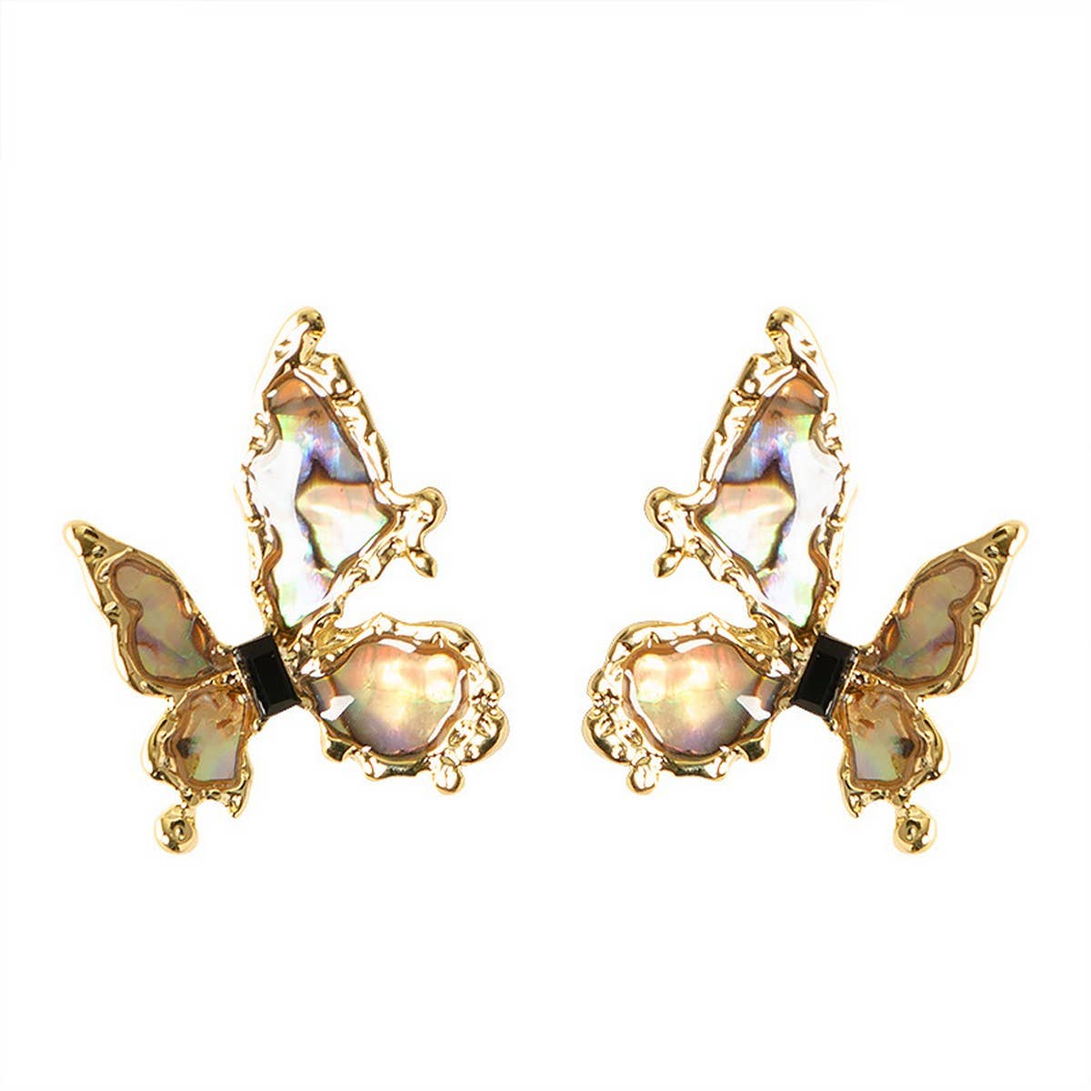 COLORFUL ABALONE BUTTERFLY EARRINGS