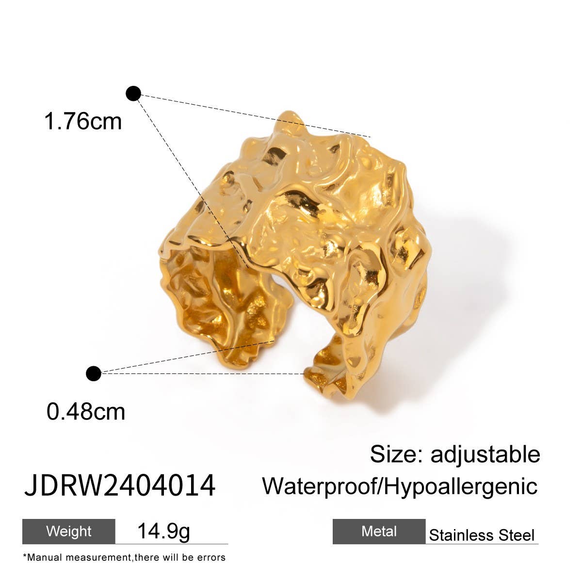 TEMPERAMENT IRREGULAR WIDE OPEN RING