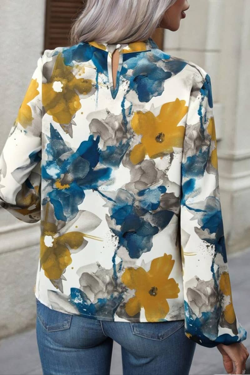 CWTBLL1068_AUTUMN LONG SLEEVE PRINTED CREW NECK TOP